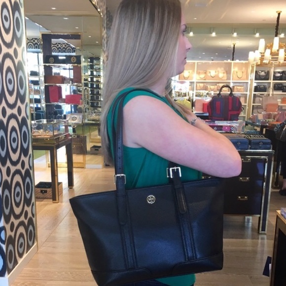 🚫SOLD EUC Tory Burch Landon Tote Bag in Black - Picture 3 of 4